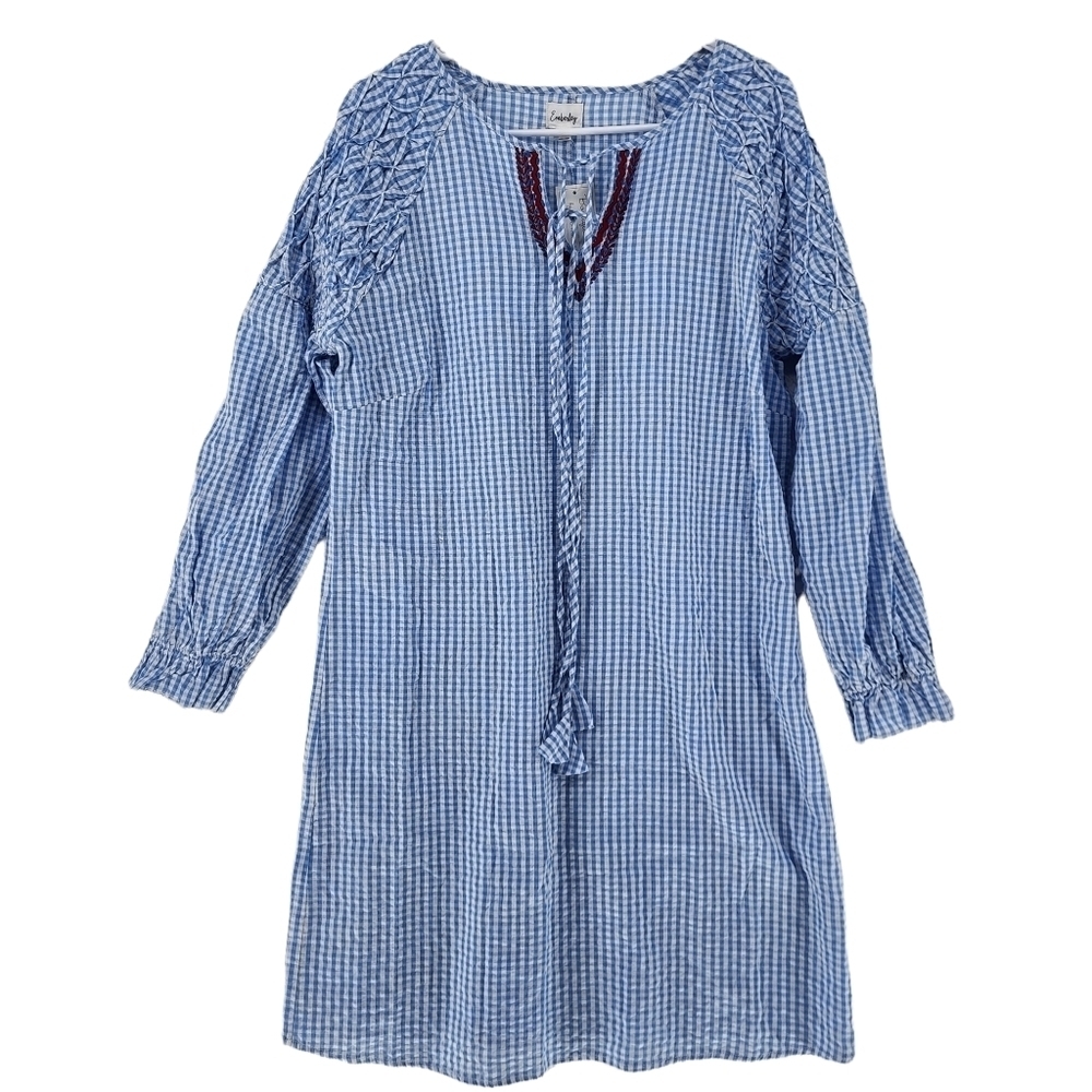 Emberly Women's Smocked Shoulder Gingham Dress - various sizes